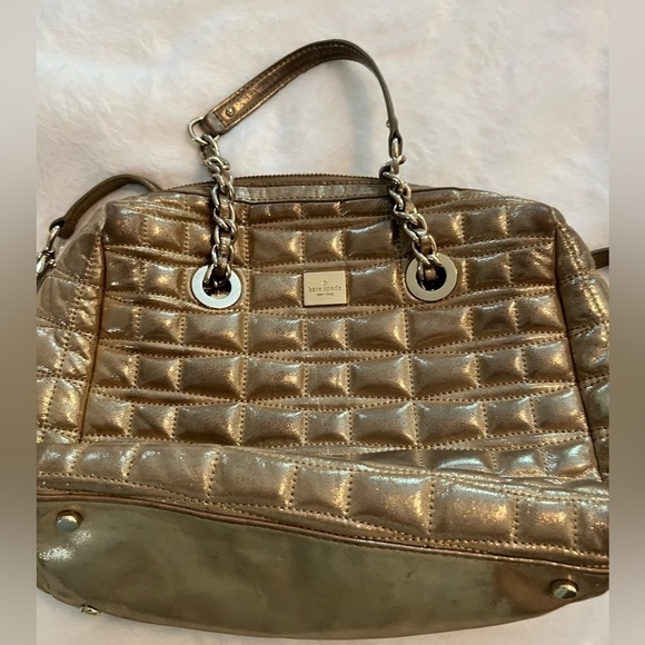 Kate Spade ♠️ Gold Quilted Purse - Picture 2 of 6